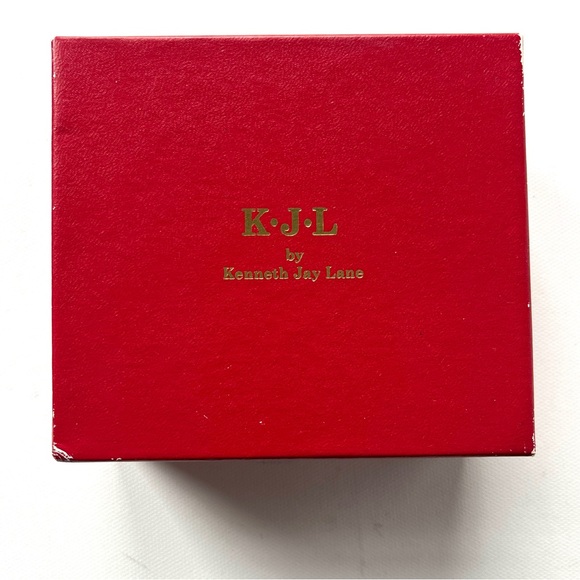 Vintage Kenneth Jay Lane 8pr Boxed Set Crescent Slice Hoop Earrings KJL Designer - Picture 12 of 16